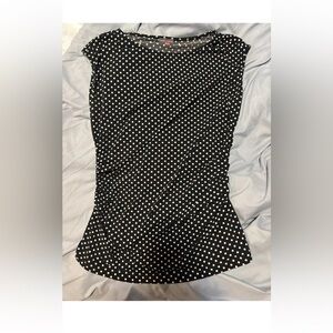 Vince Camuto Black and Cream Polka Dot Top​
